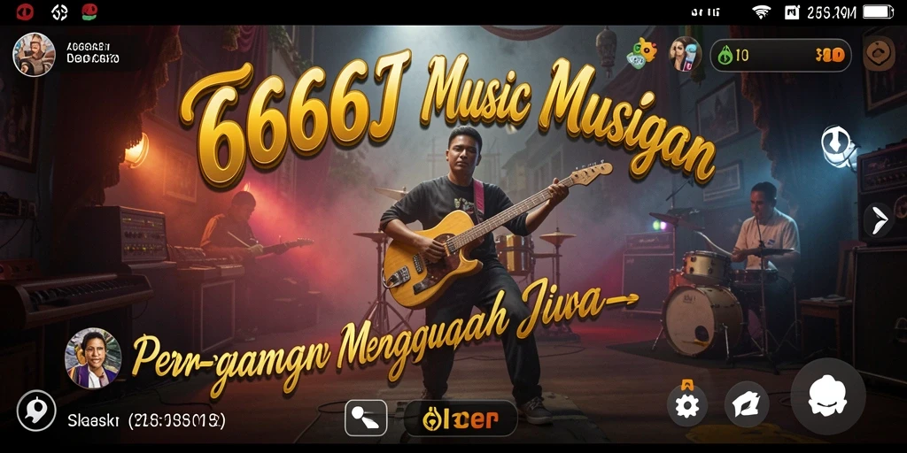 Screenshot 666J menampilkan gameplay musik yang interaktif dan seru.