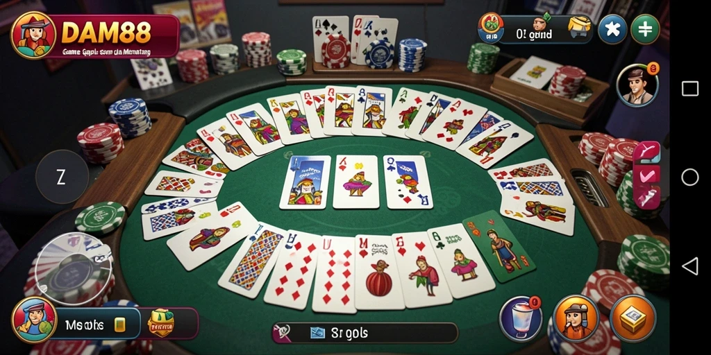 Tampilan screenshot gameplay Gaple yang seru di DAM88.