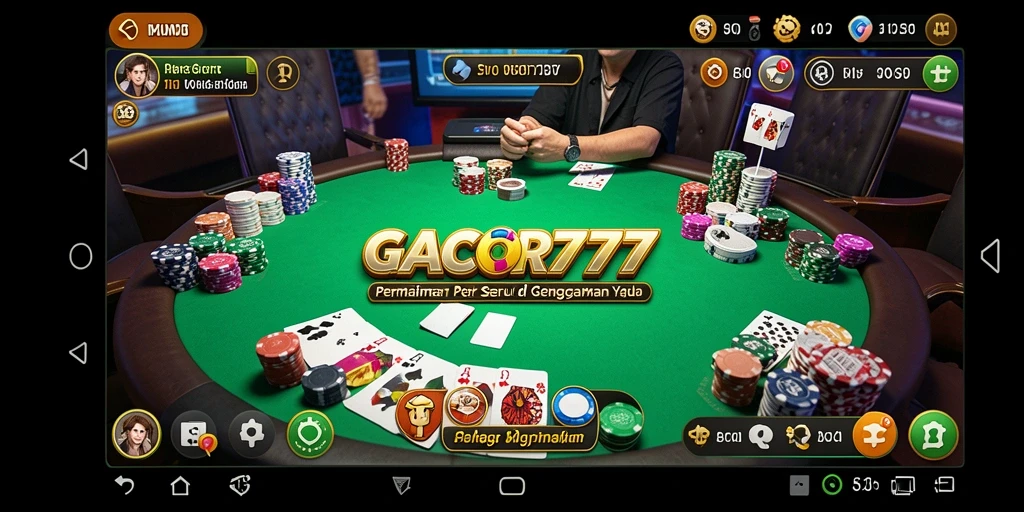 Screenshot utama GACOR777 menampilkan suasana permainan Poker yang seru.