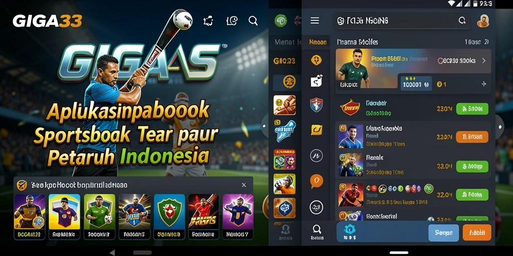 Screenshot GIGA33 menampilkan antarmuka live betting yang interaktif.