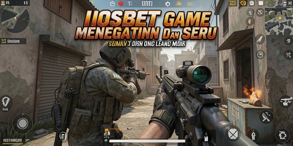Screenshot gameplay IOSBET yang menunjukkan aksi intens dalam permainan FPS.