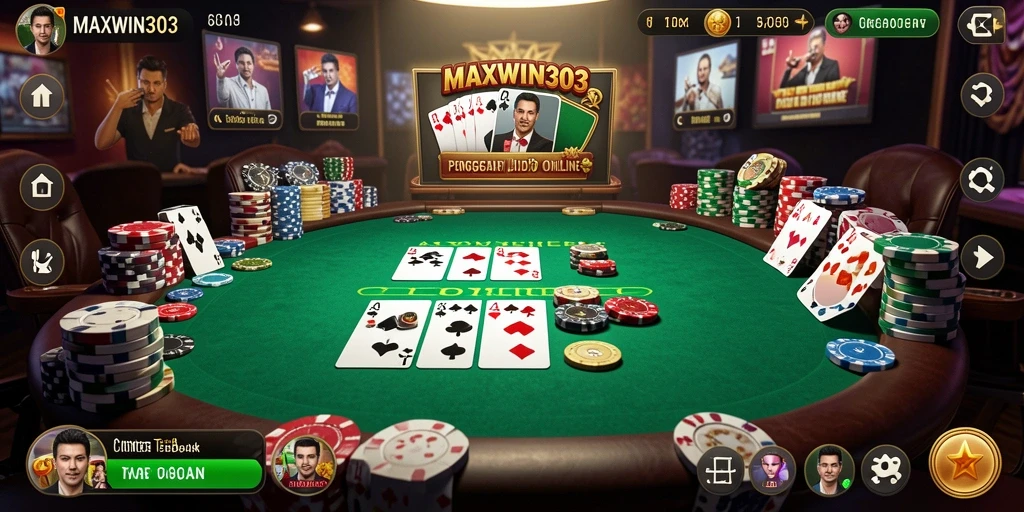 Tampilan screenshot permainan Poker yang mendebarkan dan interaktif.