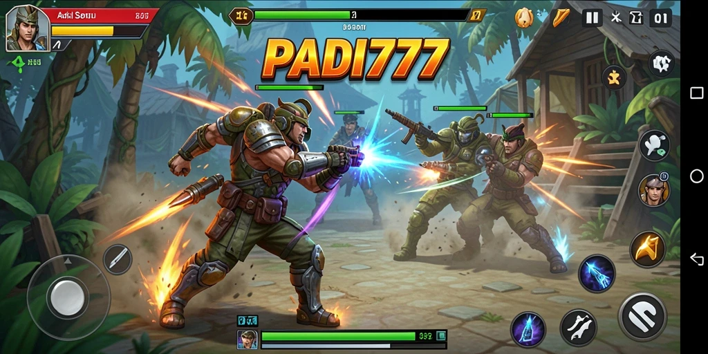 Screenshot gameplay PADI777 yang penuh aksi dan pertarungan seru.