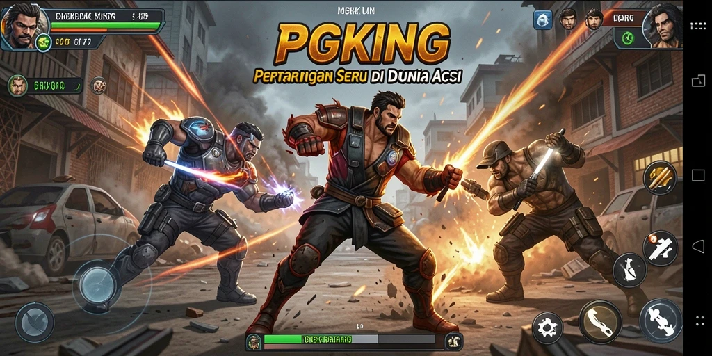 Tampilan seru gameplay PGKING dengan pertarungan aksi yang mendebarkan.