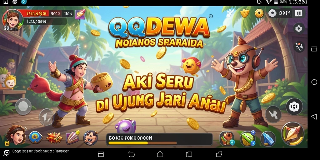 Screenshot utama menampilkan aksi seru dalam permainan QQDEWA.