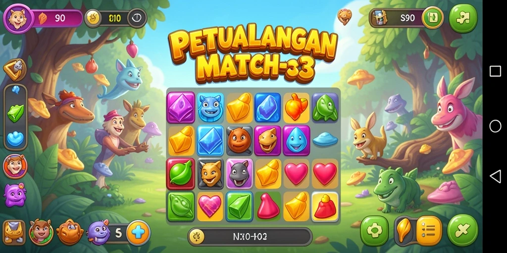 Screenshot gameplay <strong>S80</strong> menampilkan aksi seru mencocokkan item.