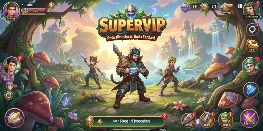 Screenshot permainan SUPERVIP menampilkan aksi seru dalam petualangan.