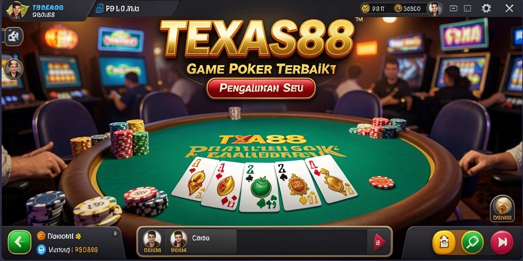 Screenshot TEXAS88 menampilkan permainan poker yang seru dan menarik.