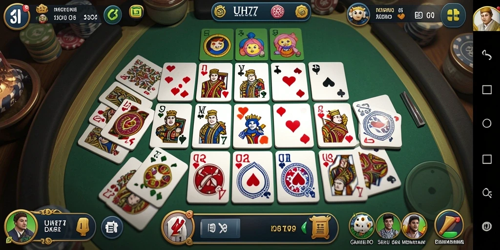 Tampilan screenshot UH77 menampilkan gameplay seru domino.