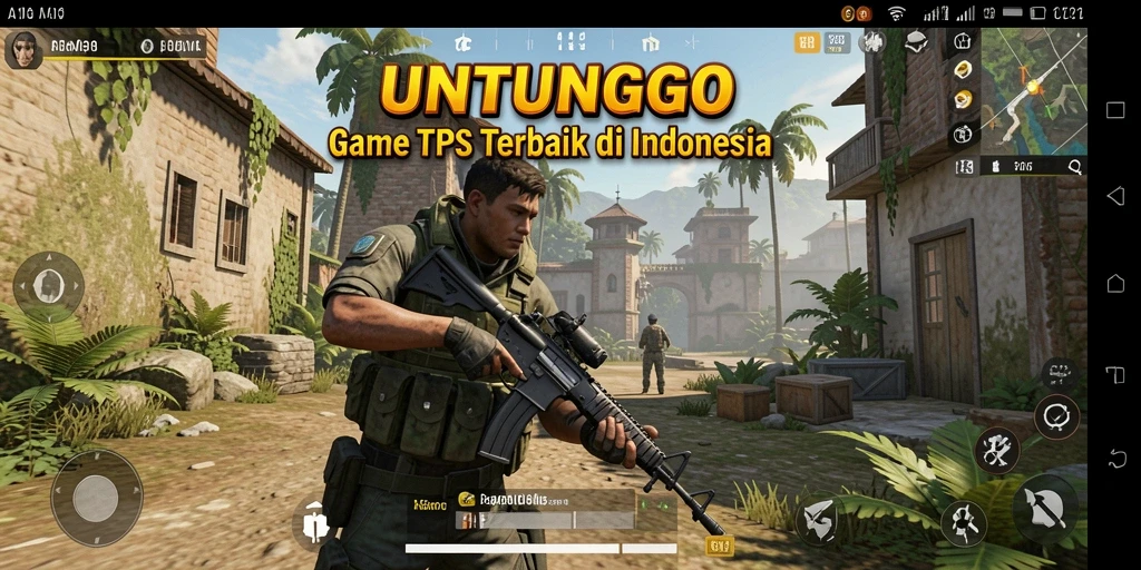 Screenshot menunjukkan aksi intens di dalam game TPS UNTUNGGO.