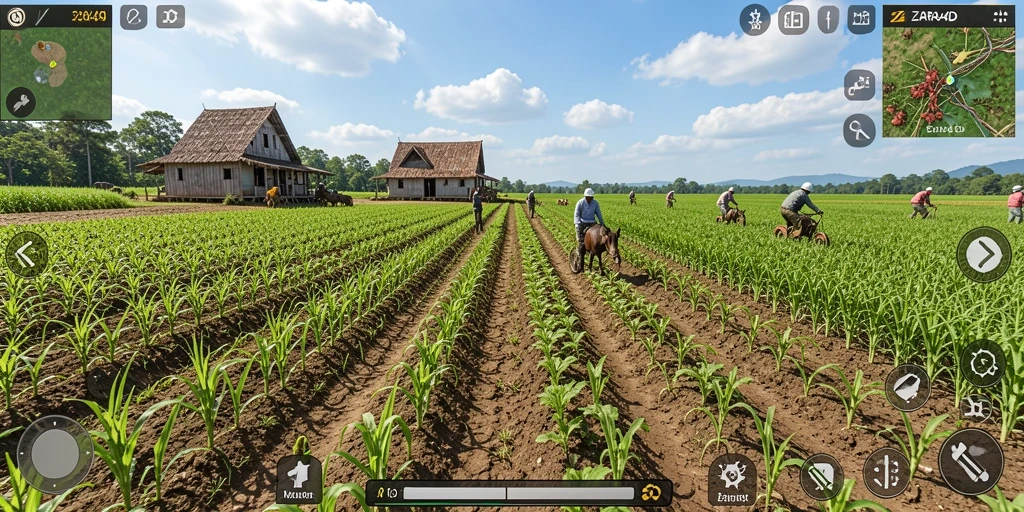 Screenshot gameplay ZARA4D menampilkan aktivitas pertanian yang menyenangkan.